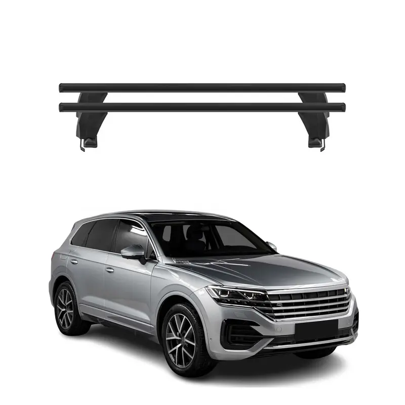 Menabo Barres de toit transversales pour VW Touareg III 2018-2026 Alu Noir 2x