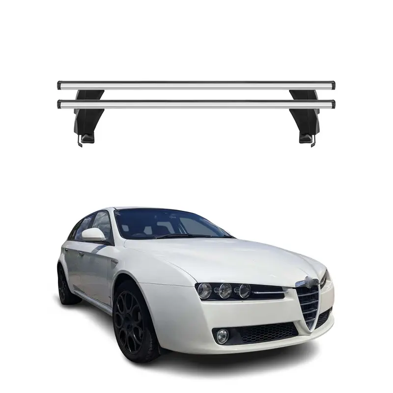 Menabo Barres de transversales pour Alfa Romeo 159 Sportwagon 2005-2011 Gris 2x