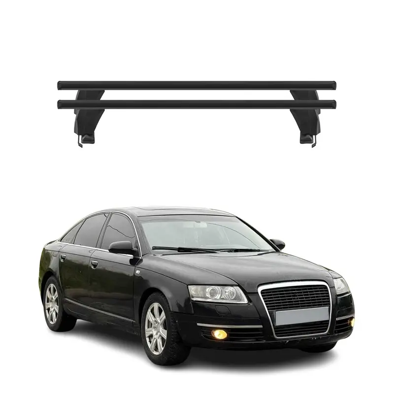 Menabo Barres de transversales pour Audi A6 C6 Berline 2004-11 Alu Noir ABE