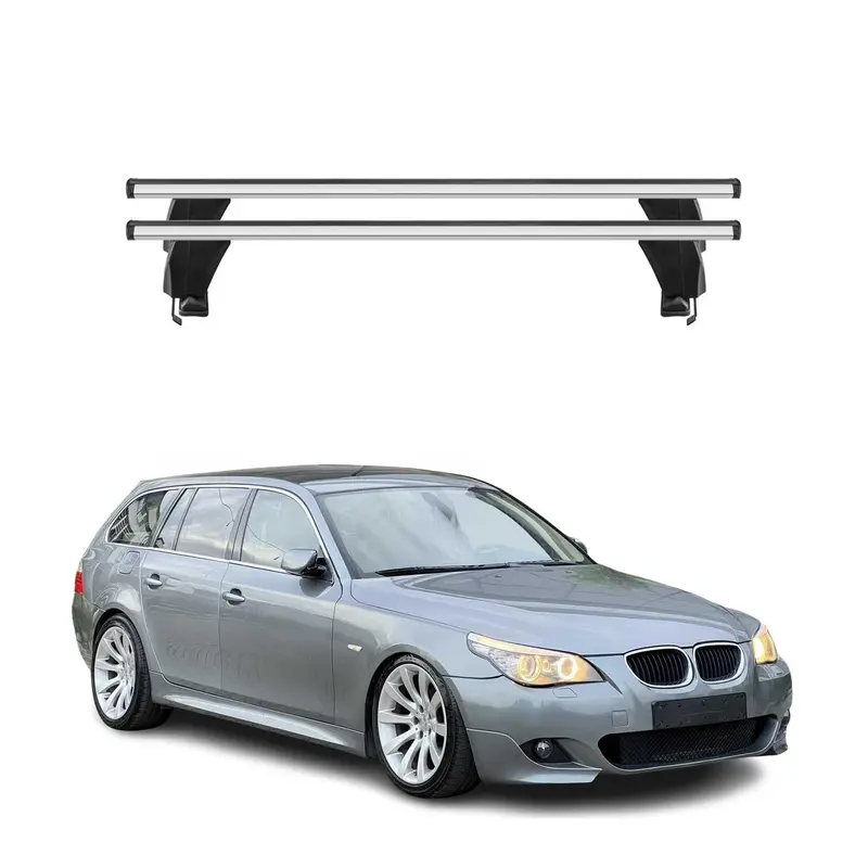 Menabo Barres de transversales pour BMW Série 5 E61 M5 E61 2004-2010 Alu Gris 2x