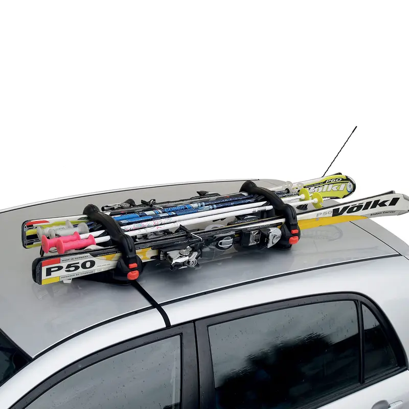 Menabo Porte-Skis Magnétique Snowboard Barres De Toit Verrouillables Noir 2x