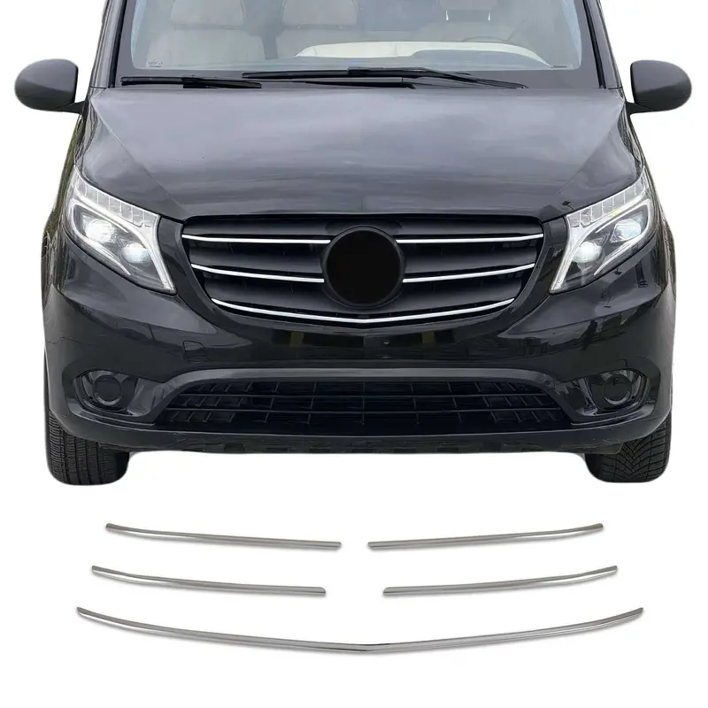 Moulure de Grille de Calandre pour Mercedes Vito W447 2020-2023 FL Chromé 5Pcs