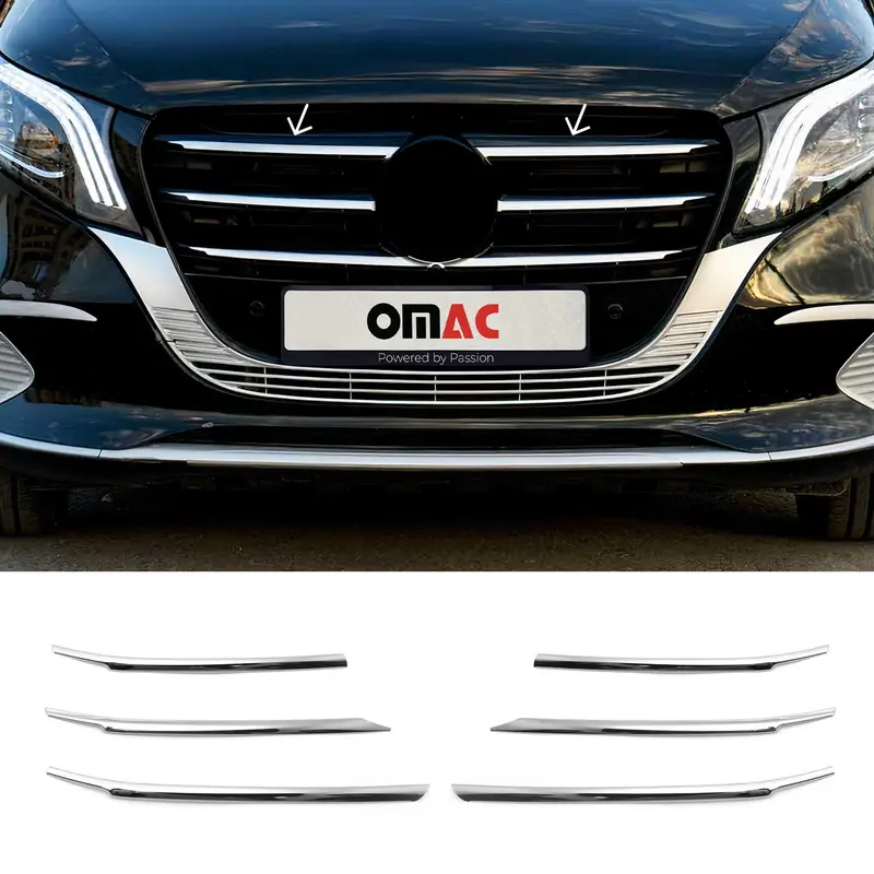 Moulure de Grille de Calandre pour Mercedes Vito W447 2024-2026 Acier 6Pcs