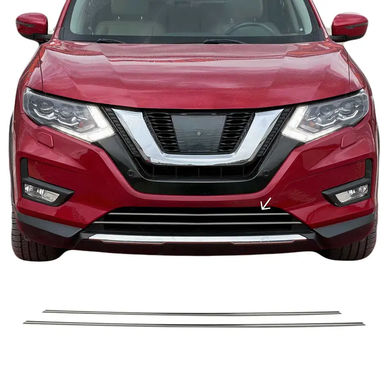 Moulure de Grille de Calandre pour Nissan X Trail 2017-2021 Chromé 2Pcs