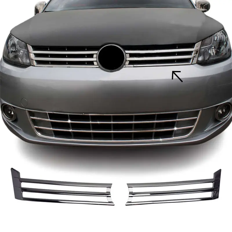 Moulure de Grille de Calandre pour VW Caddy 2010-2015 Chromé 2Pcs