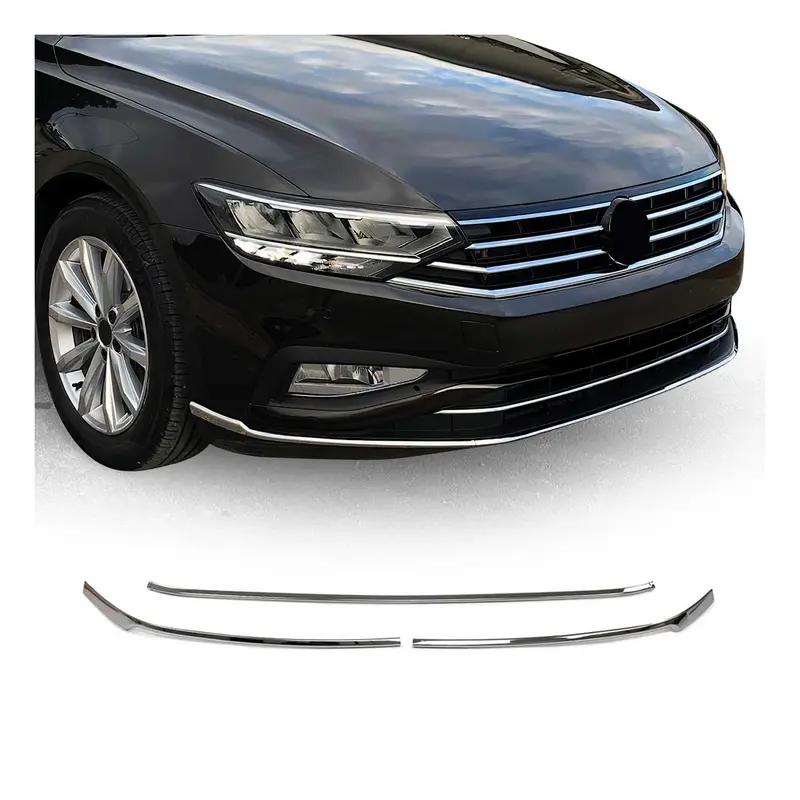 Moulure de Grille de Calandre pour VW Passat B8 2019-2023 inox Chromé 3Pcs