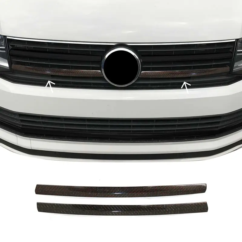 Moulure de Grille de Calandre pour VW T6 2015-2019 Highline Carbone Rouge 2x