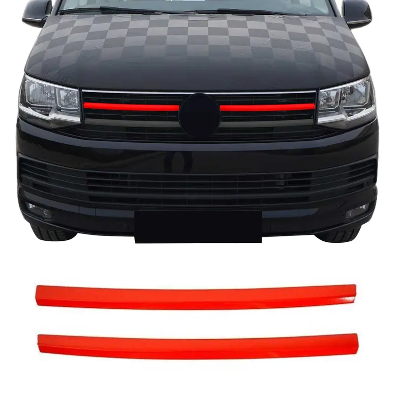 Moulure de Grille de Calandre pour VW T6 Transporter 2015-2019 Highline Rouge 2x