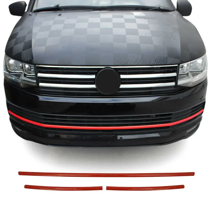 Moulure de Grille de Calandre pour VW T6 Transporter 2015-2019 Highline Rouge 3x