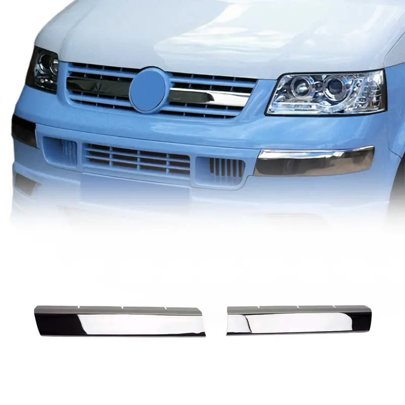 Moulure de Grille de Calandre pour VW Transporter T5 2003-2009 en Acier 2Pcs