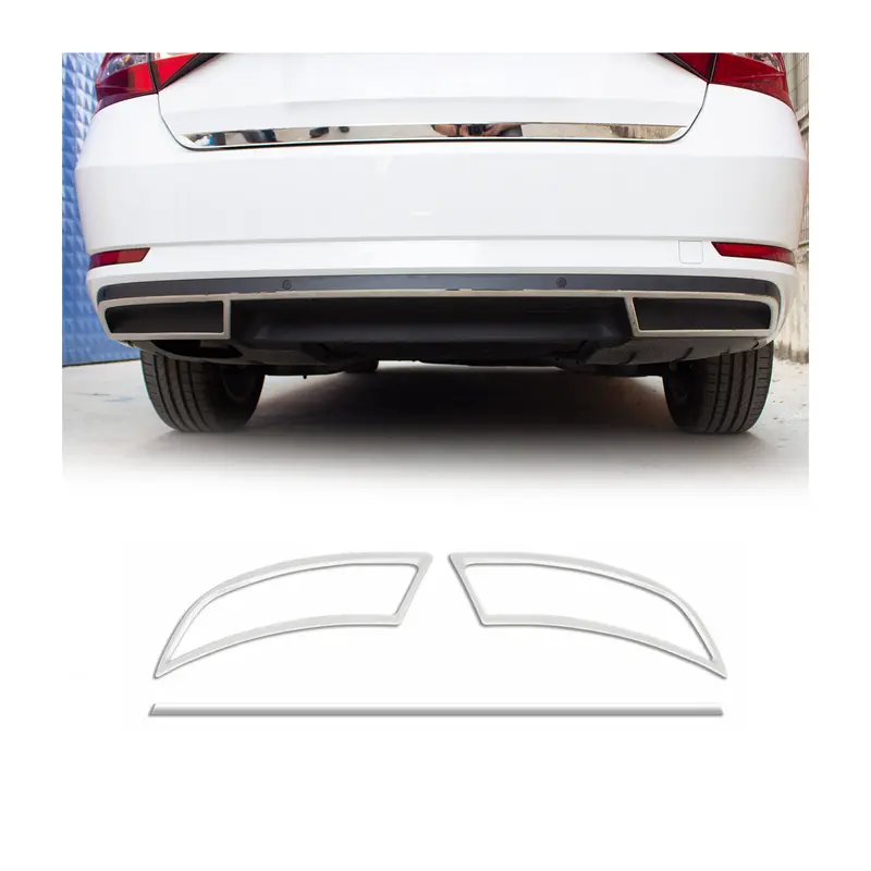 Moulure de Pare-chcos Arrière pour Skoda Superb 2015-2024 acier inox 3 Pcs