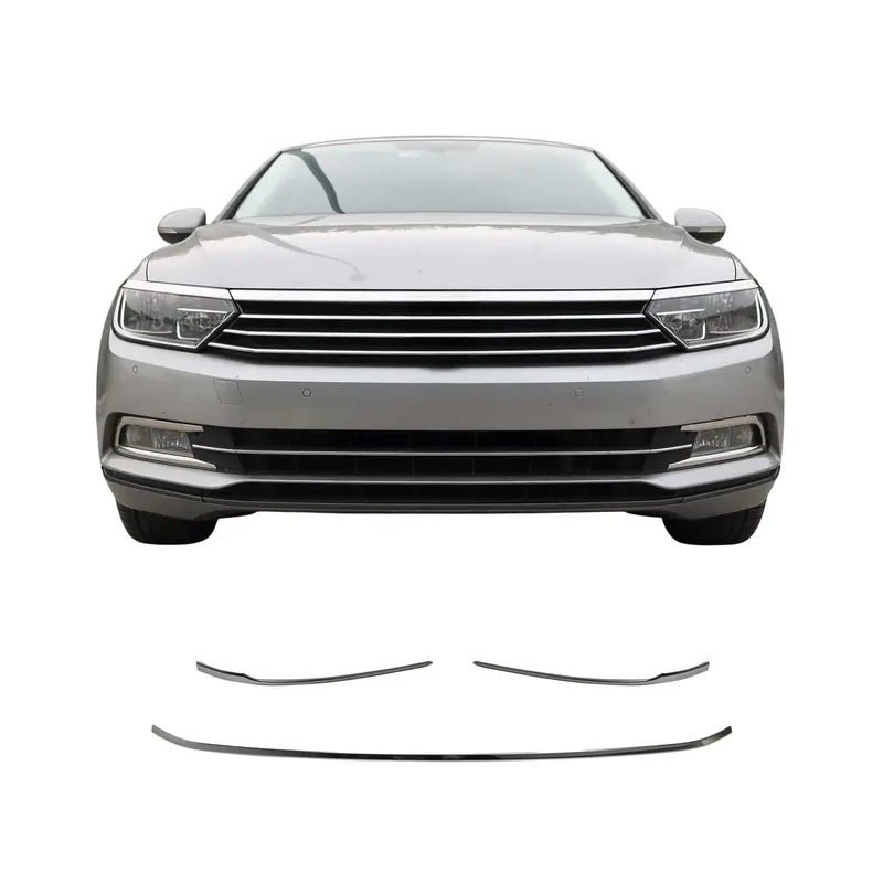 Moulure de Pare-chcos Devant pour VW Passat B8 2015-2019 acier inox foncé 3Pcs