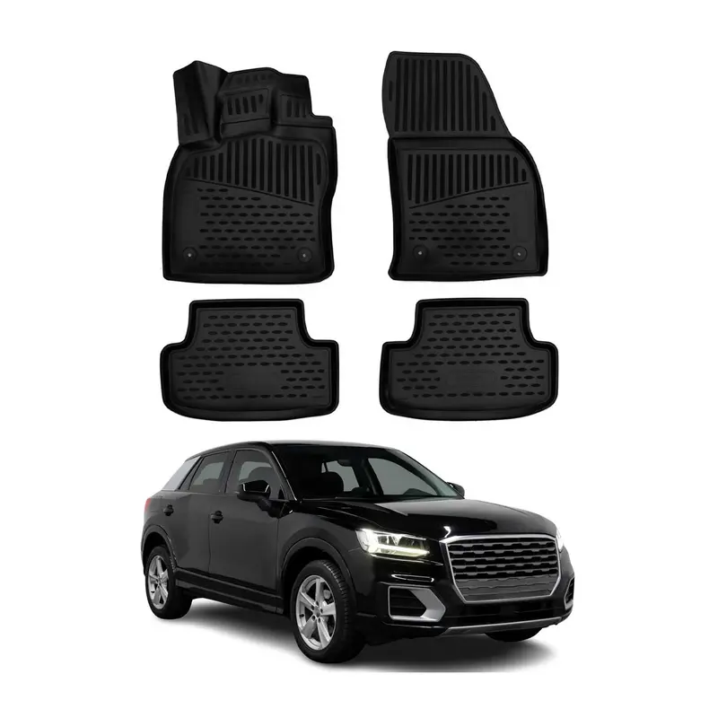 OMAC 3D Tapis de sol pour Audi Q2 2017-2026 caoutchouc TPE Noir 4Pcs