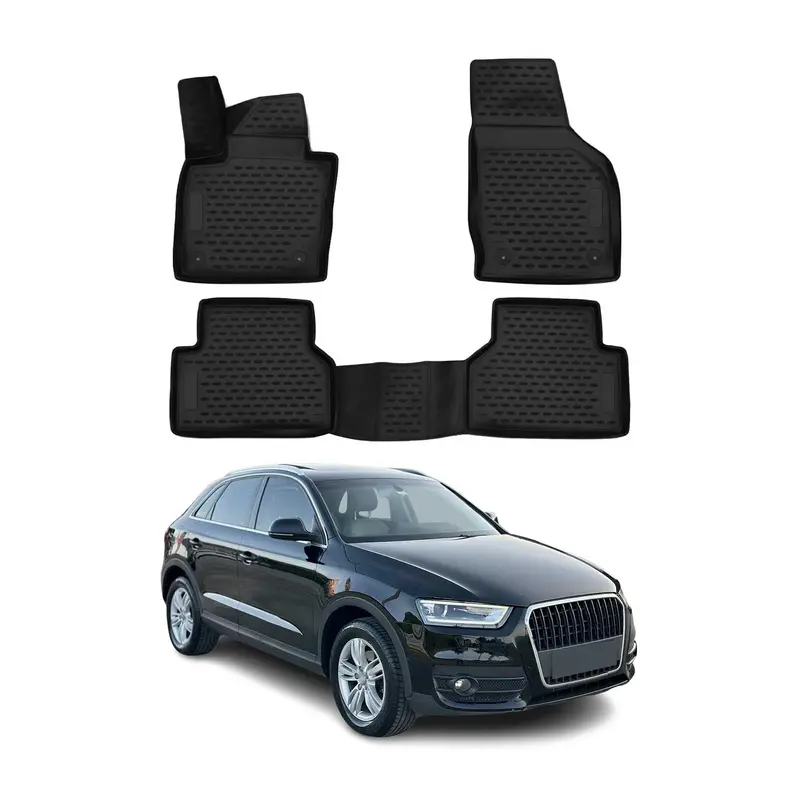 OMAC 3D Tapis de sol pour Audi Q3 8U 2011-2018 caoutchouc TPE Noir