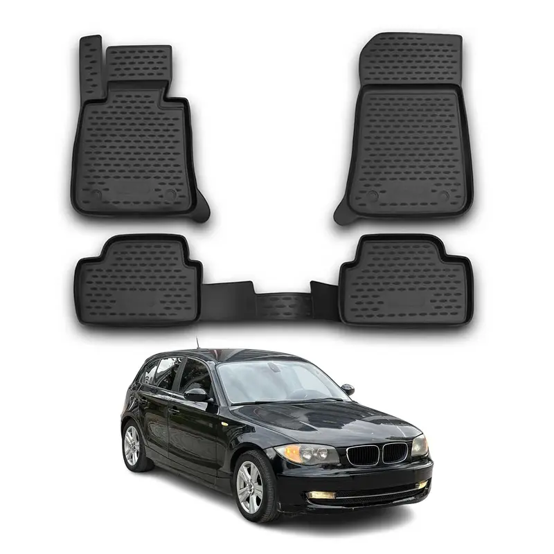 OMAC 3D Tapis de sol pour BMW Série 1 E87 5Portes 2004-2011 caoutchouc Noir