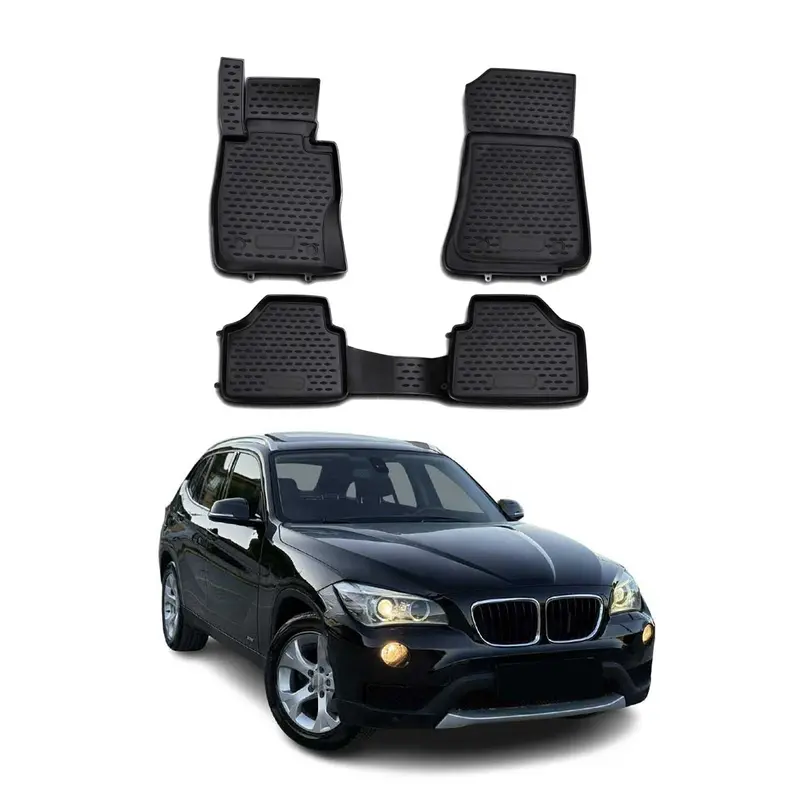 OMAC 3D Tapis de sol pour BMW X1 E84 2009-2015 en caoutchouc Noir
