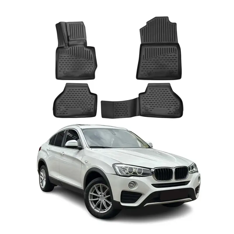 OMAC 3D Tapis de sol pour BMW X4 F26 2014-2018 en caoutchouc Noir