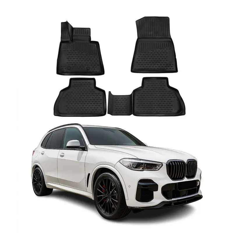 OMAC 3D Tapis de sol pour BMW X5 G05 2019-2026 en caoutchouc Noir