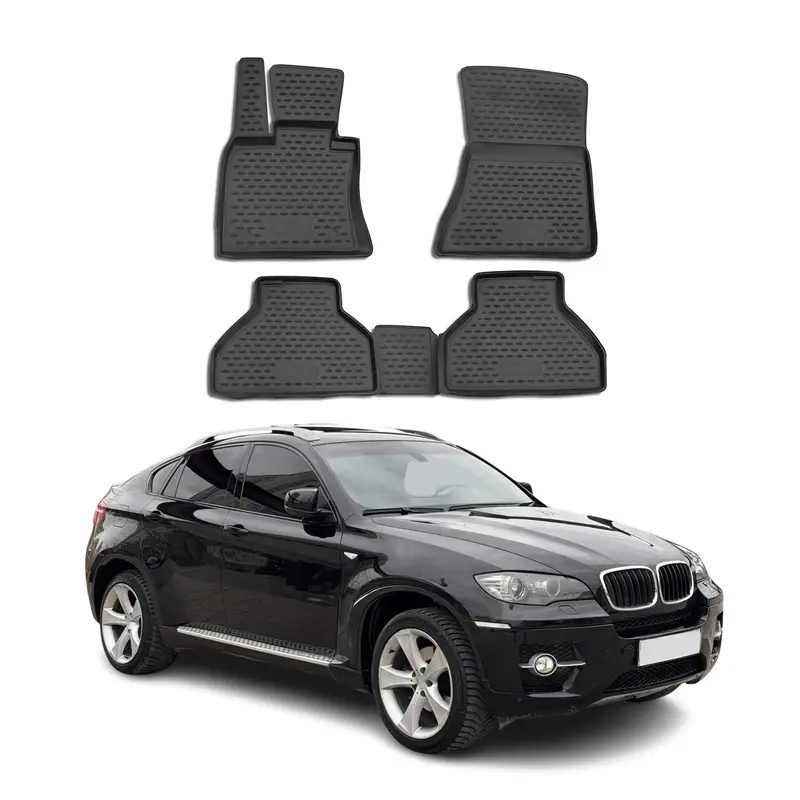 OMAC 3D Tapis de sol pour BMW X6 E71 E72 2007-2014 Caoutchouc TPE Noir