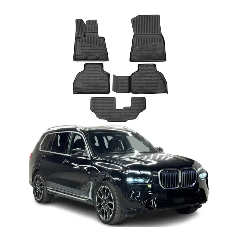 OMAC 3D Tapis de sol pour BMW X7 G07 2018-2026 en caoutchouc TPE Noir 5Pcs