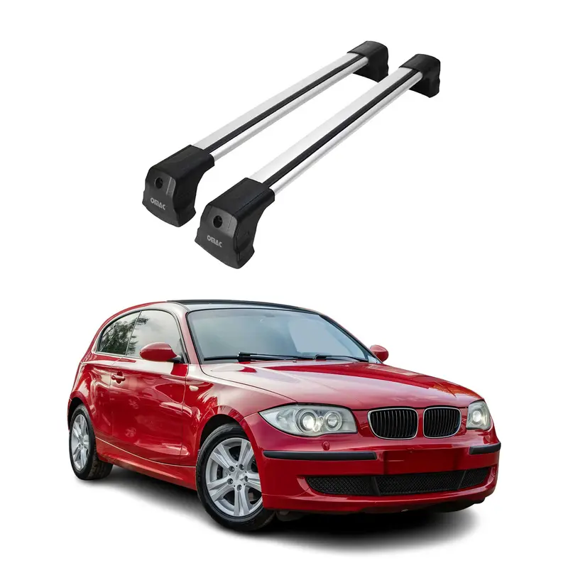 OMAC Barres de toit compatibles avec BMW Série 1 F20 F21 2012-2019 Alu Gris 2x