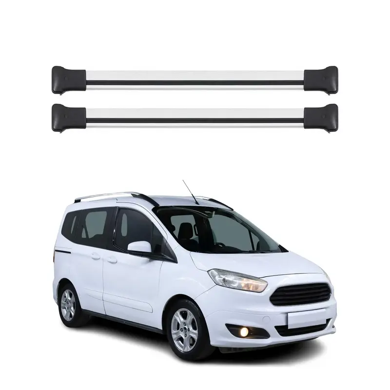 OMAC Barres de toit en alu pour Ford Transit Tourneo Courier I 2014-2023 Gris