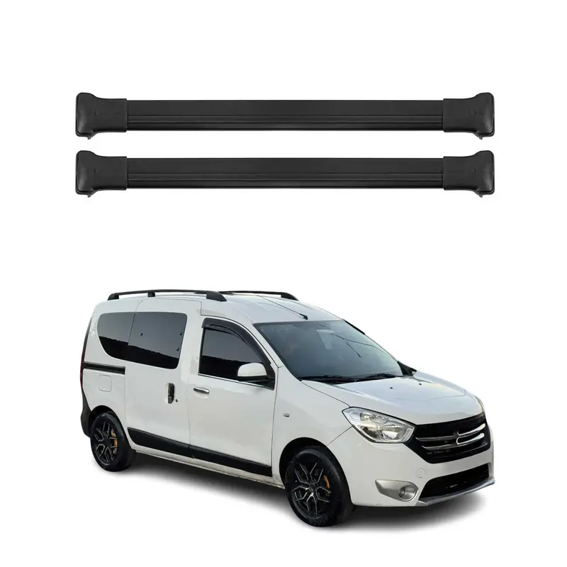 OMAC Barres de toit en aluminium pour Dacia Dokker 2012-2022 Noir 2Pcs