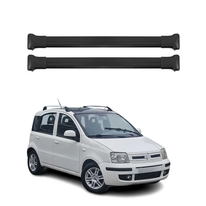 OMAC Barres de toit en aluminium pour Fiat Panda III 2012-2026 Noir 2Pcs