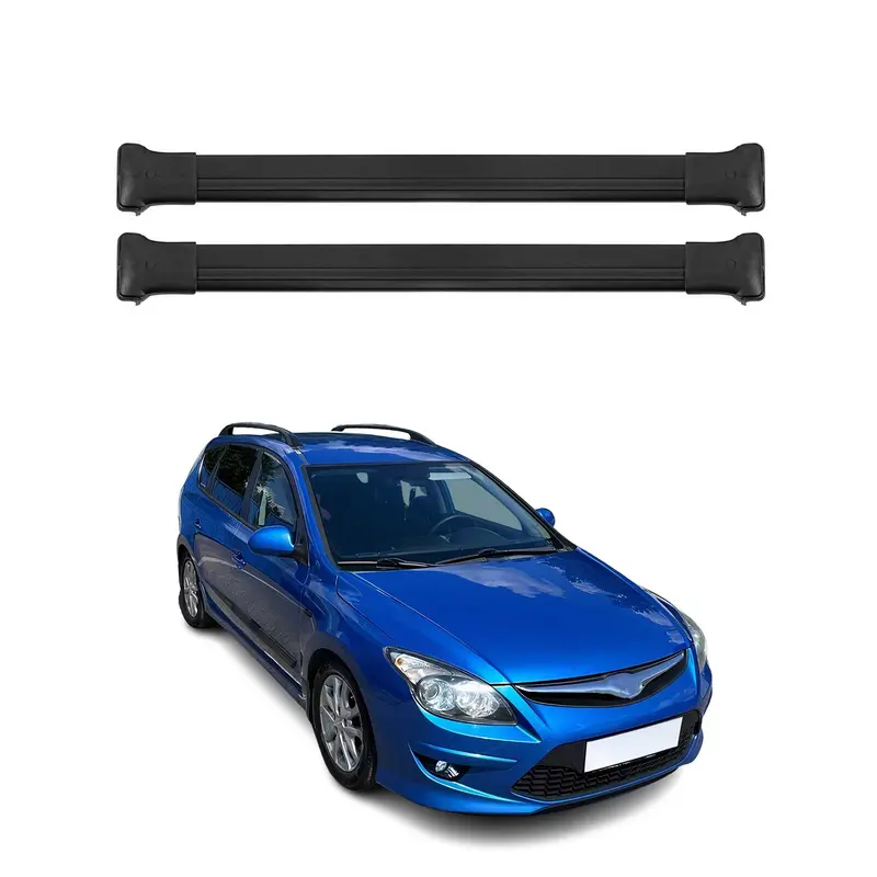 OMAC Barres de toit en aluminium pour Hyundai i30 I 2007-2012 Noir 2Pcs