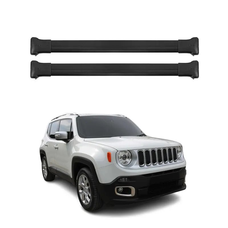 OMAC Barres de toit en aluminium pour Jeep Renegade 2015-2025 Noir 2Pcs