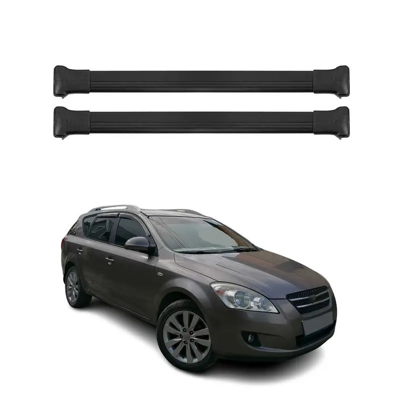 OMAC Barres de toit en aluminium pour Kia Ceed I Break 2006-2012 Noir 2Pcs