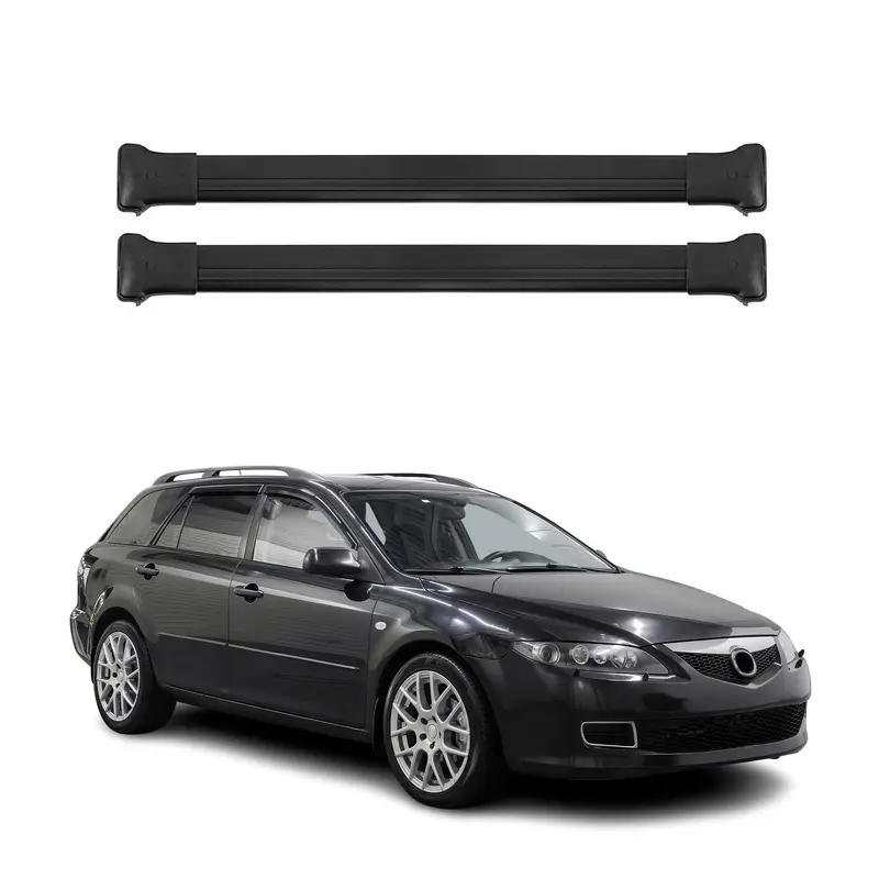 OMAC Barres de toit en aluminium pour Mazda6 mk1 Break 2002-2008 Noir 2Pcs
