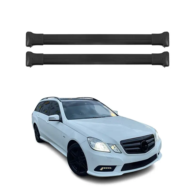 OMAC Barres de toit en aluminium pour Mercedes Classe E S212 Break 2010-16 Noir