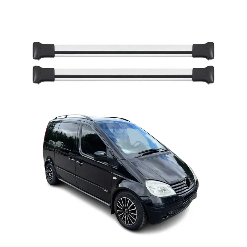 OMAC Barres de toit en aluminium pour Mercedes Vaneo W414 2001-2005 Gris 2x