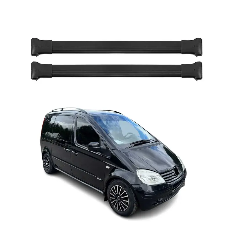 OMAC Barres de toit en aluminium pour Mercedes Vaneo W414 2001-2005 Noir 2x