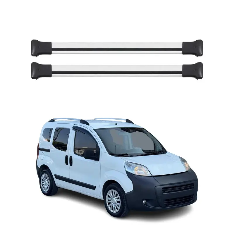OMAC Barres de toit en aluminium pour Peugeot Bipper 2008-2017 Argent 2Pcs