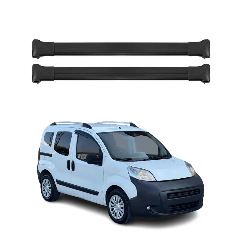 OMAC Barres de toit en aluminium pour Peugeot Bipper 2008-2017 Noir 2Pcs