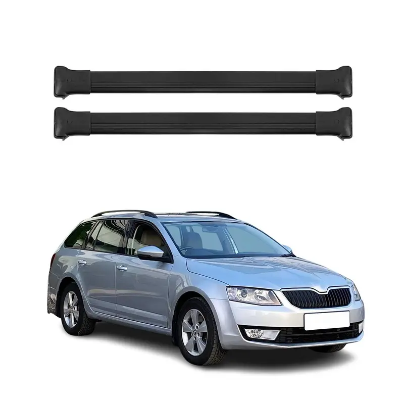 OMAC Barres de toit en aluminium pour Skoda Octavia III Scout 2013-2019 Noir 2Pcs