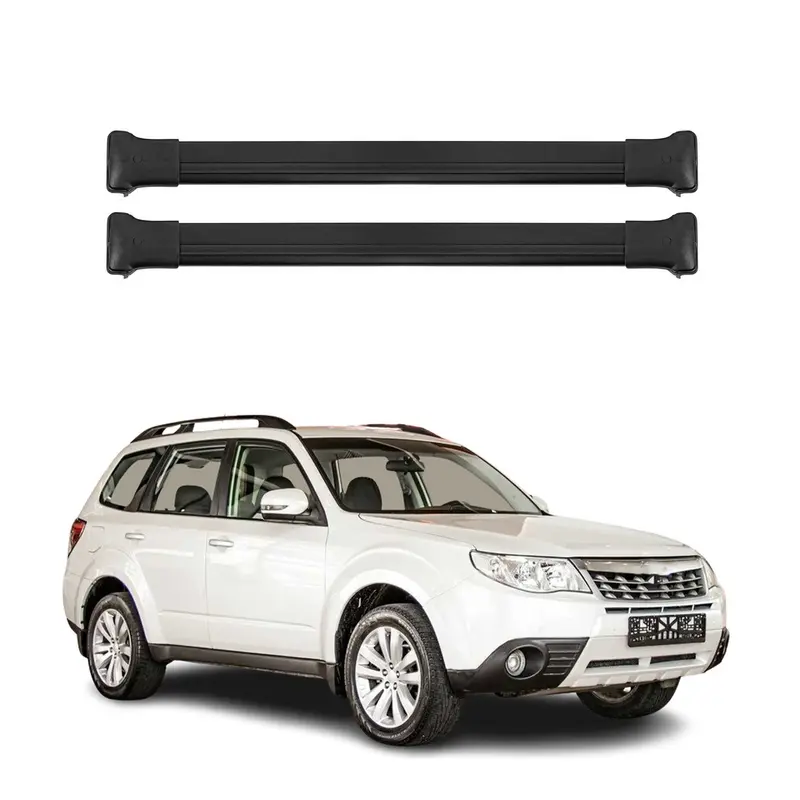 OMAC Barres de toit en aluminium pour Subaru Forester III 2008-13 Noir 2Pcs