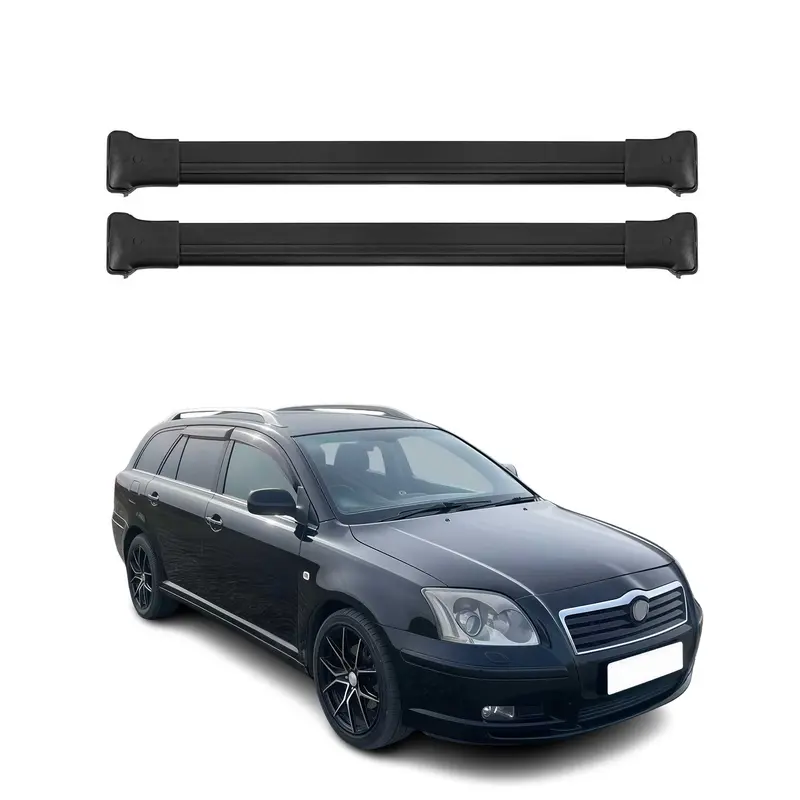 OMAC Barres de toit en aluminium pour Toyota Avensis II Break 2003-2008 Noir