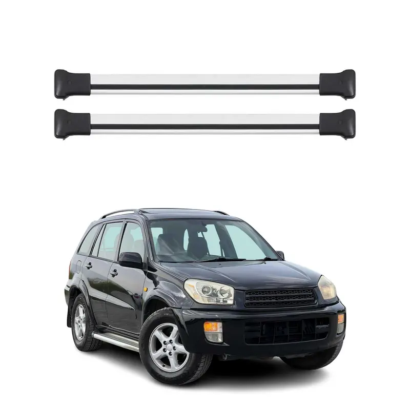 OMAC Barres de toit en aluminium pour Toyota RAV4 I 1996-2000 Gris 2Pcs