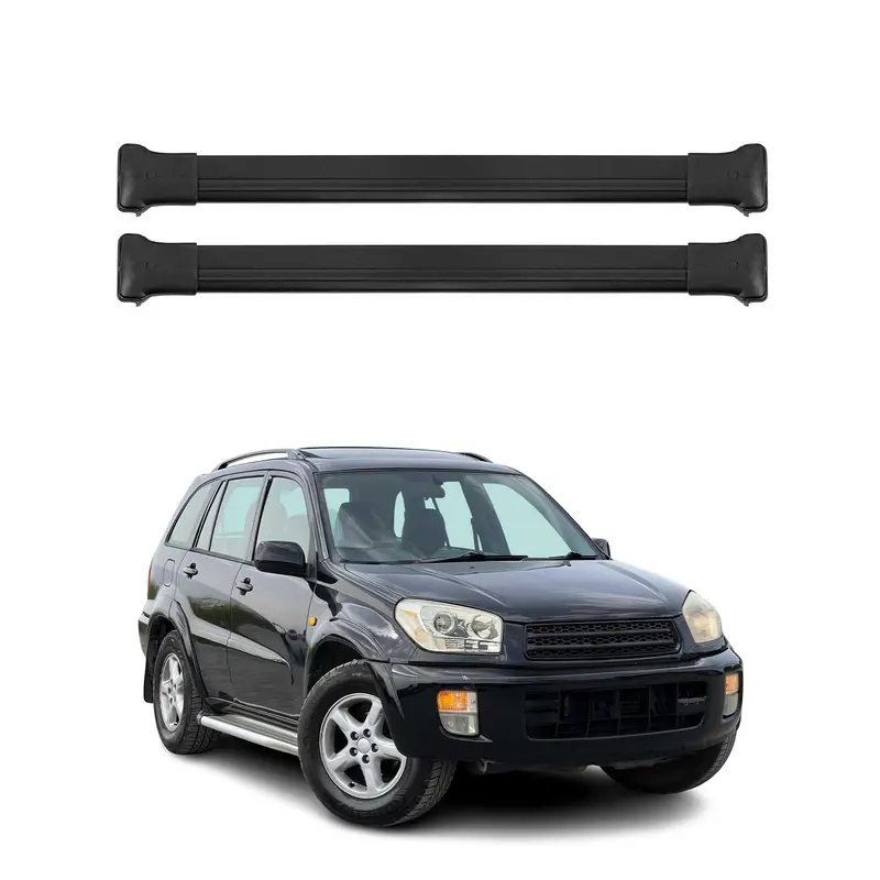OMAC Barres de toit en aluminium pour Toyota RAV4 I 1996-2000 Noir 2Pcs