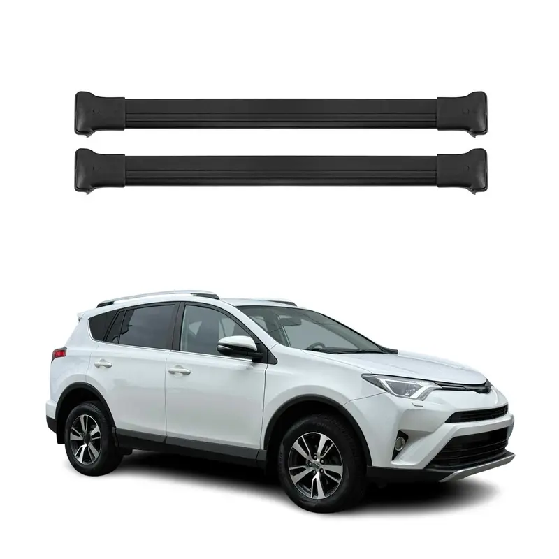 OMAC Barres de toit en aluminium pour Toyota RAV4 IV 2013-2018 Noir 2Pcs