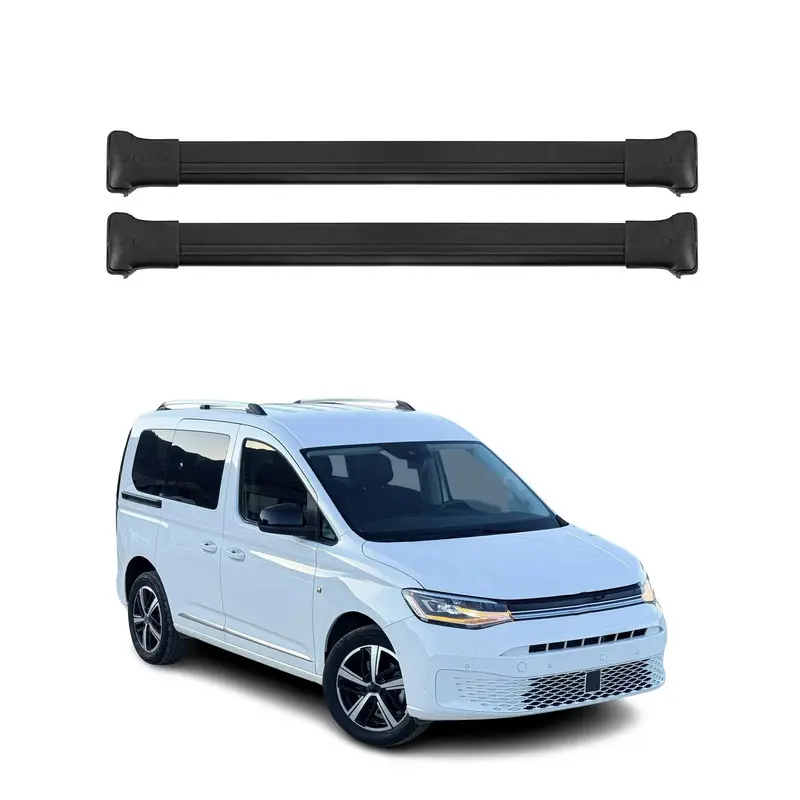 OMAC Barres de toit en aluminium pour VW Caddy V 2020-2026 Noir 2Pcs TÜV