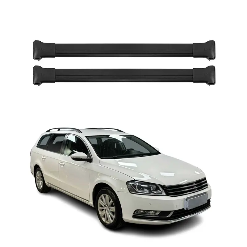 OMAC Barres de toit en aluminium pour VW Passat B7 Alltrack 2012-2014 Noir