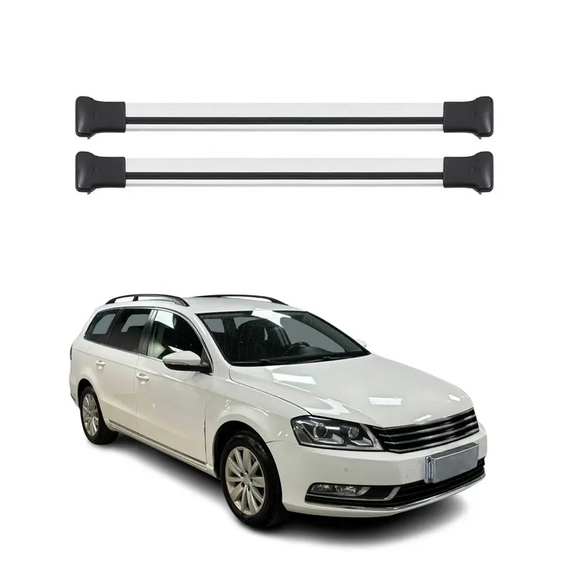 OMAC Barres de toit en aluminium pour VW Passat B7 Variant 2010-2014 Gris 2x