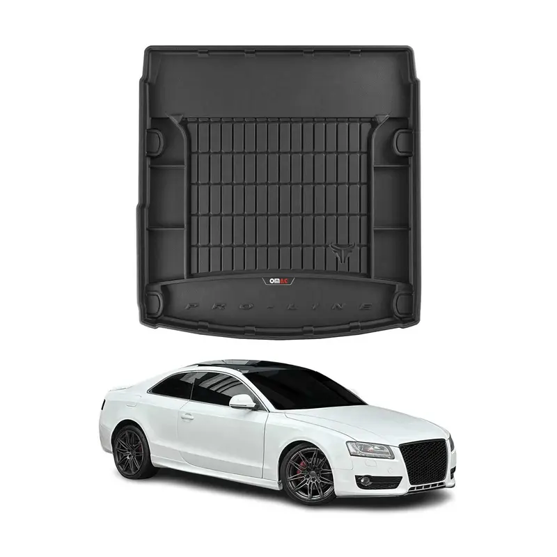 OMAC Tapis de coffre caoutchouc pour Audi A5 8T3 Coupé 2007-2016 Noir Premium