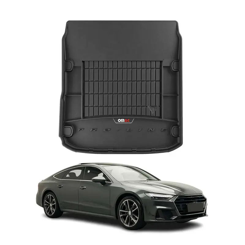 OMAC Tapis de coffre caoutchouc pour Audi A7 C8 4K8 2018-2026 Noir Premium