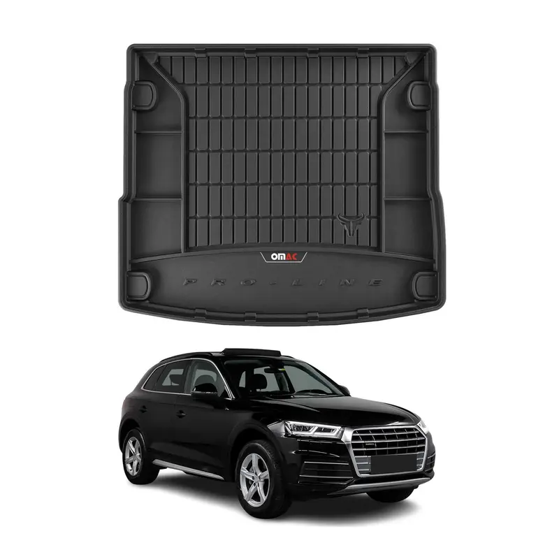 OMAC Tapis de coffre caoutchouc pour Audi Q5 FY 2017-2024 Noir Premium