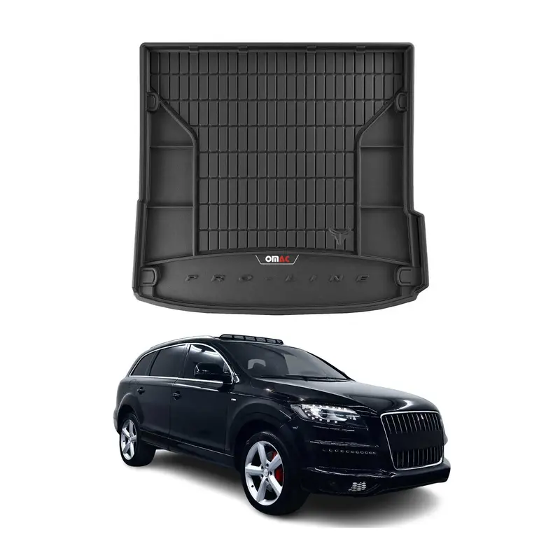 OMAC Tapis de coffre caoutchouc pour Audi Q7 4LB 2006-2015 Noir Premium